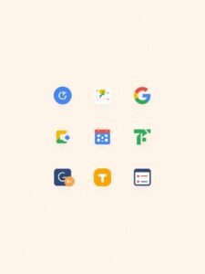 Productive workspace with digital tools